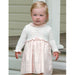 Sarah Louise Girls White & Peach Knitted Dress