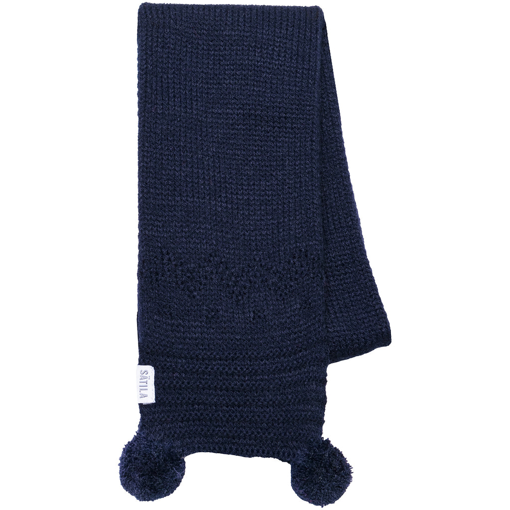 Sätila of Sweden Belle Navy Blue Pom Pom Scarf