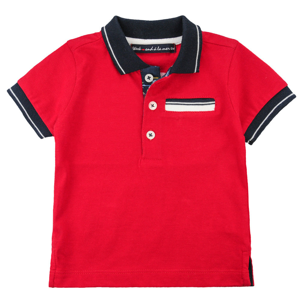 Weekend à la Mer Boys Red Polo Shirt
