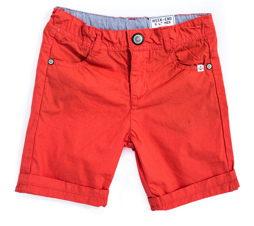 Weekend à la Mer Orange Cotton Shorts